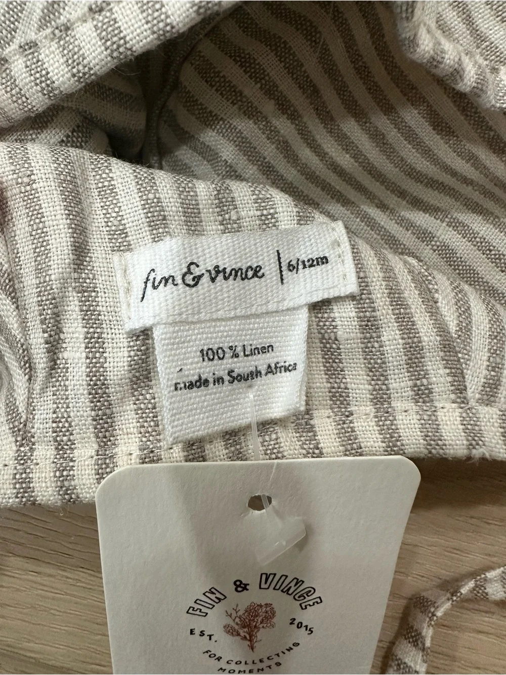 Fin & Vince striped linen bunny bonnet